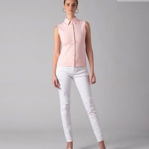 New Anne Fontaine sleeveless pink top Size 38